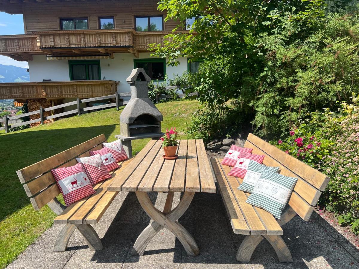 Ferienwohnung Platzhirsch Panorama View Balkon, Gartensauna, Garten, Grillplatz Stumm Esterno foto