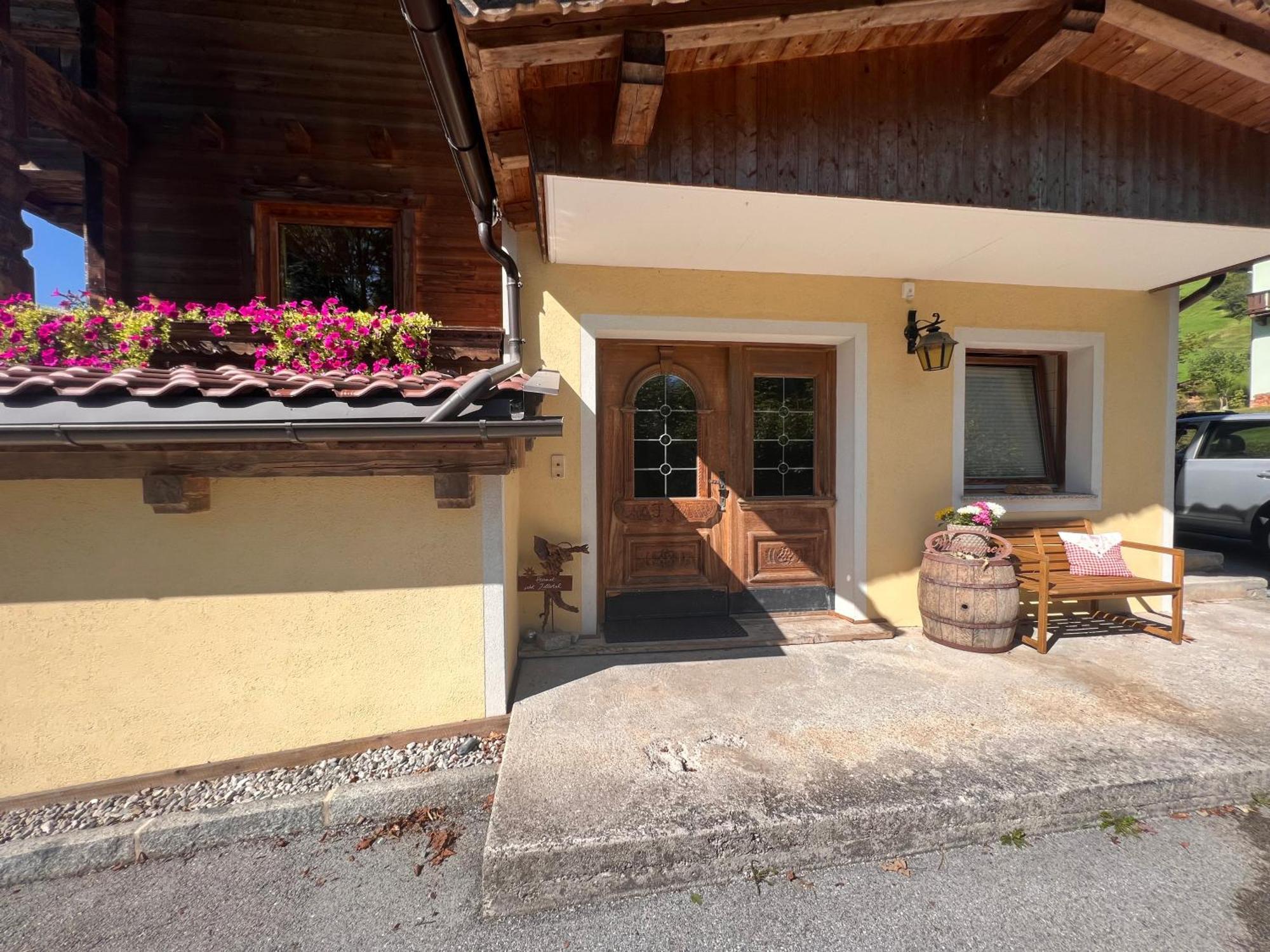 Ferienwohnung Platzhirsch Panorama View Balkon, Gartensauna, Garten, Grillplatz Stumm Esterno foto